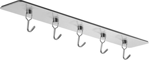 رف خطاف مغناطيسي من BTLIN، من الفولاذ المقاوم للصدأ، تثبيت مغناطيسي قوي، مثالي للمطبخ، الثلاجة، المرآب، الشواء، الأدوات، 5 خطافات، 30 سم، مقاوم للصدأ، لمسة نهائية فضية عصرية in Kuwait