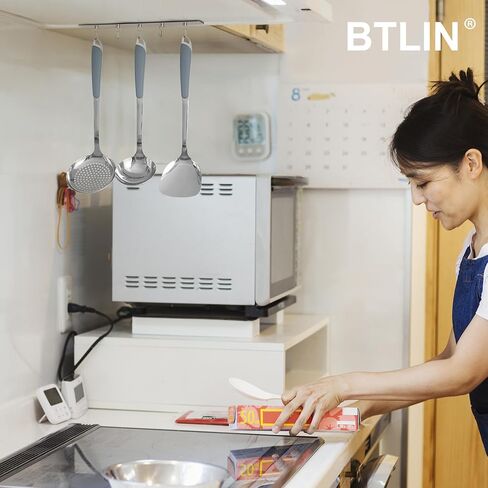 رف خطاف مغناطيسي من BTLIN، من الفولاذ المقاوم للصدأ، تثبيت مغناطيسي قوي، مثالي للمطبخ، الثلاجة، المرآب، الشواء، الأدوات، 5 خطافات، 30 سم، مقاوم للصدأ، لمسة نهائية فضية عصرية in Kuwait