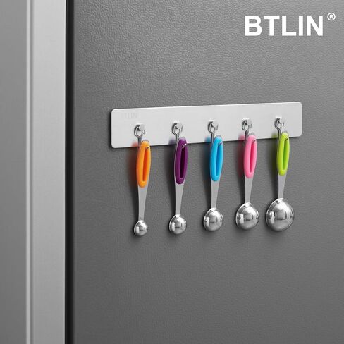 رف خطاف مغناطيسي من BTLIN، من الفولاذ المقاوم للصدأ، تثبيت مغناطيسي قوي، مثالي للمطبخ، الثلاجة، المرآب، الشواء، الأدوات، 5 خطافات، 30 سم، مقاوم للصدأ، لمسة نهائية فضية عصرية in Kuwait