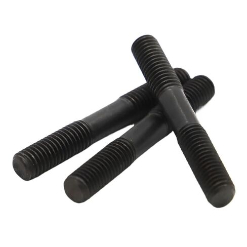 Double End Threaded Stud Screw Bolt M8 M10 M12 Black Steel GB901 Rod Double Thread Screw Stud Bolts(35mm,M8 1pc) in Saudi Arabia