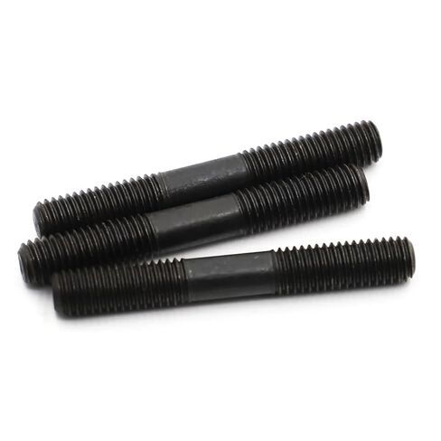 Double End Threaded Stud Screw Bolt M8 M10 M12 Black Steel GB901 Rod Double Thread Screw Stud Bolts(35mm,M8 1pc) in Saudi Arabia
