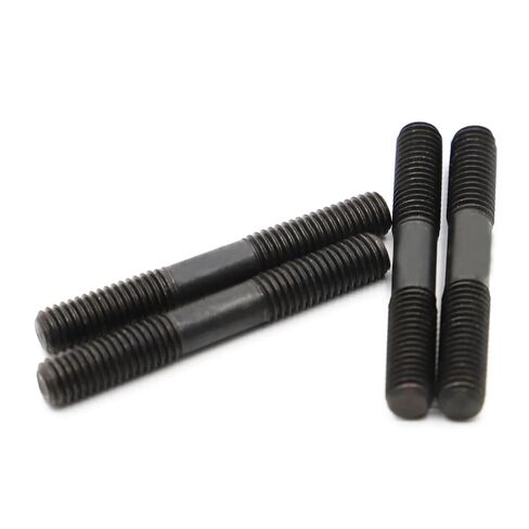 Double End Threaded Stud Screw Bolt M8 M10 M12 Black Steel GB901 Rod Double Thread Screw Stud Bolts(35mm,M8 1pc) in Saudi Arabia