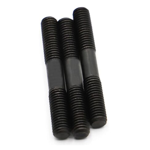Double End Threaded Stud Screw Bolt M8 M10 M12 Black Steel GB901 Rod Double Thread Screw Stud Bolts(35mm,M8 1pc) in Saudi Arabia