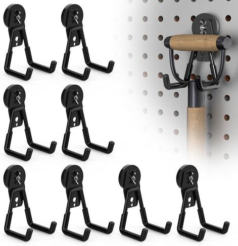 6 عبوات من الخطافات المغناطيسية الكبيرة شديدة التحمل وخطاطيف جراج مغناطيسية قوية جدًا من NdFeB خطافات مغناطيسية صناعية كبيرة منظمة حامل تخزين المرافق المغناطيسية مع طلاء مضاد للانزلاق لتعليق أداة الحديقة in Kuwait