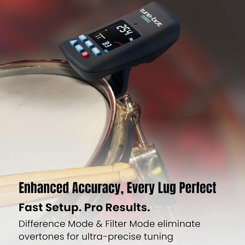 Studio TBS-001 Clip-On Digital Drum Tuner with Hard Shell Carry Case – Easy & Accurate Drum Tuning for Practice, Studio and Live Playing in Kuwait