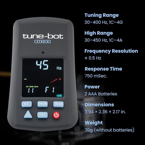 Studio TBS-001 Clip-On Digital Drum Tuner with Hard Shell Carry Case – Easy & Accurate Drum Tuning for Practice, Studio and Live Playing in Kuwait