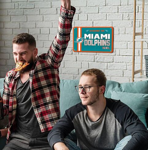 Football Mancave Metal Street Sign, 8" x 12" Orange Design Wall Decor Sign Great for Man Cave, Bed Room, Office, Home in Kuwait