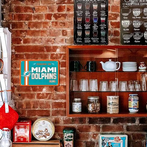 Football Mancave Metal Street Sign, 8" x 12" Orange Design Wall Decor Sign Great for Man Cave, Bed Room, Office, Home in Kuwait