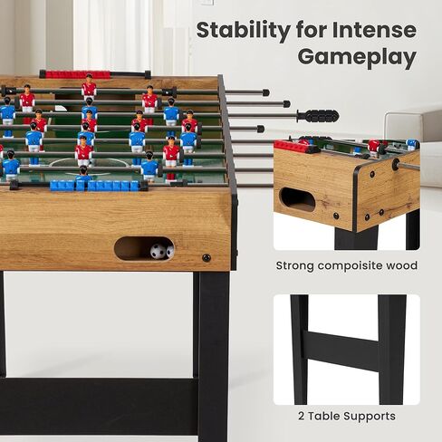 طاولة كرة قدم مقاس 48 بوصة، طاولة ألعاب بحجم المنافسة مع دعم أرجل الطاولة قابل للتعديل، 3 كرات للبالغين، المنزل، غرفة الألعاب in Kuwait