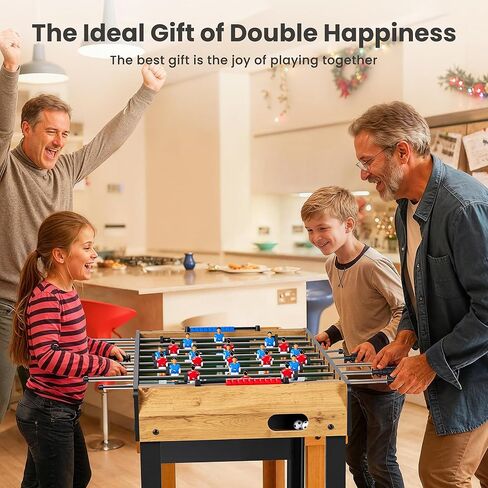 طاولة كرة قدم مقاس 48 بوصة، طاولة ألعاب بحجم المنافسة مع دعم أرجل الطاولة قابل للتعديل، 3 كرات للبالغين، المنزل، غرفة الألعاب in Kuwait