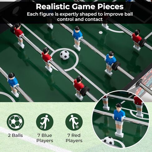 Goplus Foosball Table, 2-in-1 Soccer Table with Detachable Legs for Tabletop, Freestanding Arcade Game Table with 2 Balls, 2 Score Records for Adults, Indoor Home Office Bar Game Room in Saudi Arabia