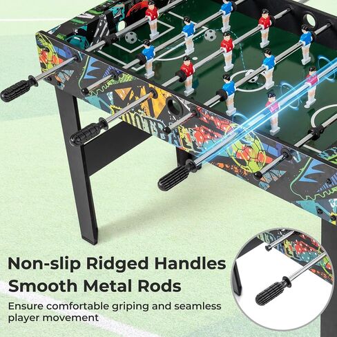 Goplus Foosball Table, 2-in-1 Soccer Table with Detachable Legs for Tabletop, Freestanding Arcade Game Table with 2 Balls, 2 Score Records for Adults, Indoor Home Office Bar Game Room in Saudi Arabia