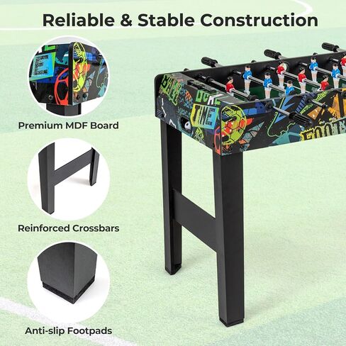 Goplus Foosball Table, 2-in-1 Soccer Table with Detachable Legs for Tabletop, Freestanding Arcade Game Table with 2 Balls, 2 Score Records for Adults, Indoor Home Office Bar Game Room in Saudi Arabia