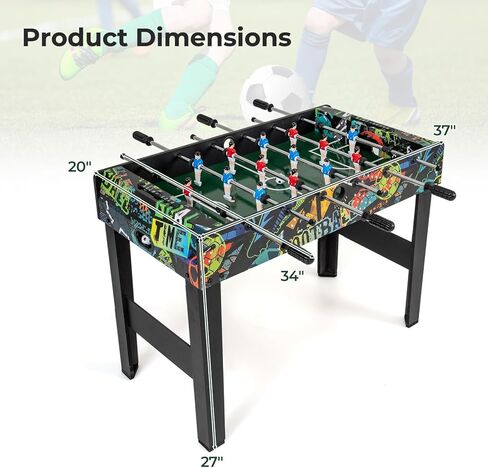 Goplus Foosball Table, 2-in-1 Soccer Table with Detachable Legs for Tabletop, Freestanding Arcade Game Table with 2 Balls, 2 Score Records for Adults, Indoor Home Office Bar Game Room in Saudi Arabia
