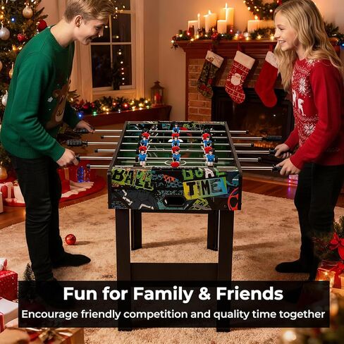 Goplus Foosball Table, 2-in-1 Soccer Table with Detachable Legs for Tabletop, Freestanding Arcade Game Table with 2 Balls, 2 Score Records for Adults, Indoor Home Office Bar Game Room in Saudi Arabia
