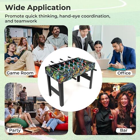 Goplus Foosball Table, 2-in-1 Soccer Table with Detachable Legs for Tabletop, Freestanding Arcade Game Table with 2 Balls, 2 Score Records for Adults, Indoor Home Office Bar Game Room in Saudi Arabia