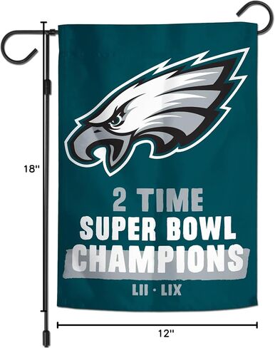 Wincraft Philadelphia Eagles مرتين Super Bowl Champions 12 "× 18" علم حديقة على الوجهين in Saudi Arabia