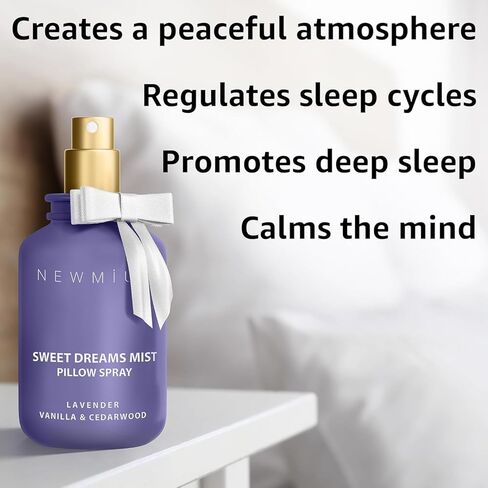 Sweet Dreams Sleep Pillow Spray Lavender Vanilla Cedarwood Essential Oils Aromatherapy Mist Calming Stress Relief Bedtime Shower Spray Self Care Gift in Kuwait