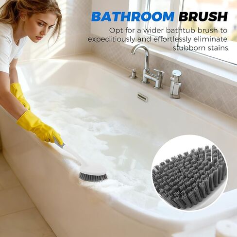 3 Pack Heavy Duty Scrub Brush Set for Household Use, Long Scrub Brush, Handheld Scrub Brush, and Crevice Brush with a Scraper Head for Cleaning Bathroom, Tile, Grout, Tub, Floor, Sink in Saudi Arabia