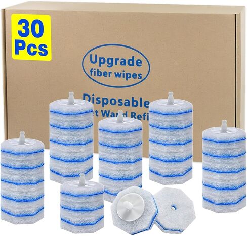 30 Count Toilet Wand Refills for Clorox, Disposable Toilet Wand Refill Compatible with Clorox ToiletWand Clean System, Upgrade Fiber Bowl Cleaner Brush for Closestool Cleaning.（not included brush rod） in Kuwait