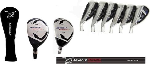 مجموعة مكاوي XS Tour Magnum لليد اليسرى للرجال مع # 4 و5 هجينة + نعل عريض 6 و7 و8 و9 مكاوي، إسفين رمي + إسفين رملي إضافي؛ طول عادي أو طويل، اختر Flex: USA Bilt in Kuwait