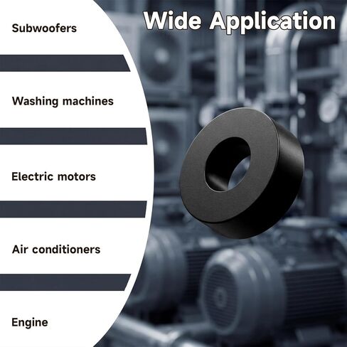 10Pcs Black Rubber Washers, Rubber Spacers, Rubber Isolation Washers, 0.98 Inch OD x 0.47 Inch ID x 0.39 Inch Thick for Car, Home, Screw, Bolt, Electrical, Machine in Kuwait