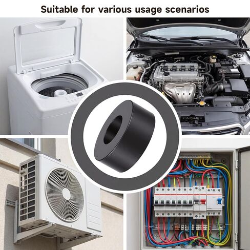 10Pcs Black Rubber Washers, Rubber Spacers, Rubber Isolation Washers, 0.98 Inch OD x 0.47 Inch ID x 0.39 Inch Thick for Car, Home, Screw, Bolt, Electrical, Machine in Kuwait