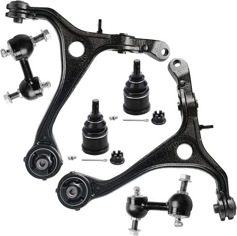 Detroit Axle-Front 6pc Control Arms Kit for 2003-2007 Honda Accord ، 2004-2008 Acura TSX ، 2 Lower Control Arms 2 مفاصل الكرة 2 LINGS LINGS 2005 2006 استبدال in Saudi Arabia