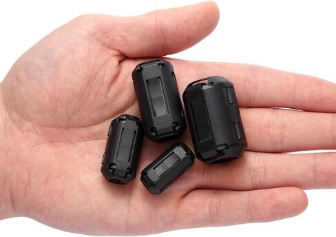 مجموعة أساسية من حلقة الفريت متعددة الأحجام مكونة من 20 قطعة - خرزات الفريت سهلة التركيب لمنع الضوضاء EMI/RFI، تناسب الكابلات 0.14/0.28/0.35/0.51 بوصة (3.5/7/9/13 مم) in Kuwait