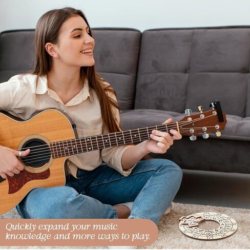 Wooden Circle of Fifths Wheel, Smooth Wooden Melody Tool Chord Compass, Pocket Guitar Tools Music Theory Learning, Chord Wheel Tool for Guitar Base Musical Instrument Beginners Songwriting in Saudi Arabia