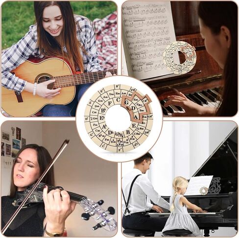 Wooden Circle of Fifths Wheel, Smooth Wooden Melody Tool Chord Compass, Pocket Guitar Tools Music Theory Learning, Chord Wheel Tool for Guitar Base Musical Instrument Beginners Songwriting in Saudi Arabia