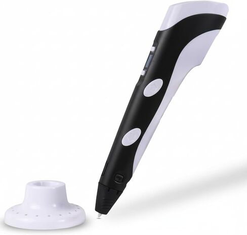 Three-Dimensional Printing Pen Draw Pen Speed & Temperature, Compatible with PLA/ABS Craft Tool with Refills (Black) in Kuwait