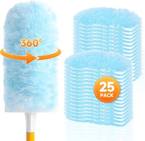 عبوات منفضة سيت سيل عدد 25 متوافقة مع منافض سويفر لتنظيف منفضة الغبار للاستعمال مرة واحدة، مجموعة تنظيف منفضة متعددة الأسطح بزاوية 360 درجة لمروحة السقف والمكفوفين والأثاث in Kuwait