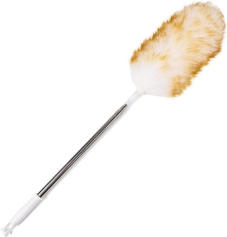 Lambswool Extendable Duster 29-110 Inch, Anti-Static Flexible Head, Stainless Steel Pole for High Ceilings, Fans, Interior & Roof Dusting. in Saudi Arabia