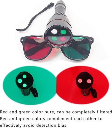 ضوء اختبار العيون 4 نقاط، نظارات اختبار الرؤية باللون الأحمر والأخضر مع إطار ومصباح يدوي، بطارية ليثيوم قابلة لإعادة الشحن 1200 مللي أمبير في الساعة ومواد متينة، للاختبار والتدريب والقمع in Kuwait