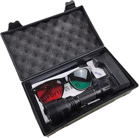 ضوء اختبار العيون 4 نقاط، نظارات اختبار الرؤية باللون الأحمر والأخضر مع إطار ومصباح يدوي، بطارية ليثيوم قابلة لإعادة الشحن 1200 مللي أمبير في الساعة ومواد متينة، للاختبار والتدريب والقمع in Kuwait