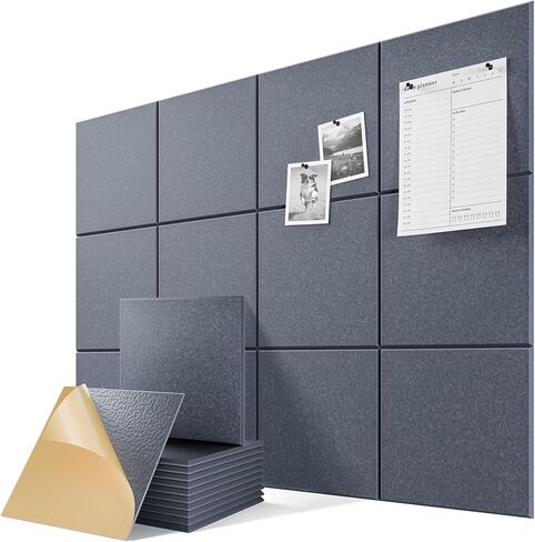 22 Pack Self-Adhesive Acoustic Panels, 12" X 12" X 0.4" High-Density Sound Proof Foam Panels for Walls, Soundproof Wall Panels for Home & Office (Black) in Saudi Arabia