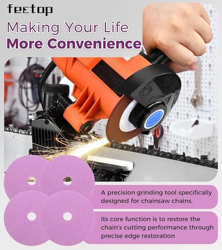 OR534-18 شحذ عجلة طحن بالمنشار 1/8 بوصة × 5 3/4 بوصة، متوافق مع مبراة سلسلة منشار سلسلة تيكوميك/أوريغون، مناسبة لمناشير سلسلة 3/8 بوصة 325 درجة (4 قطع) in Kuwait