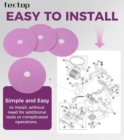 OR534-18 شحذ عجلة طحن بالمنشار 1/8 بوصة × 5 3/4 بوصة، متوافق مع مبراة سلسلة منشار سلسلة تيكوميك/أوريغون، مناسبة لمناشير سلسلة 3/8 بوصة 325 درجة (4 قطع) in Kuwait