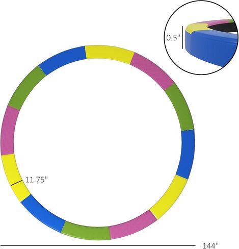 12 قدم TFor Rampoline وسادة أمان غطاء زنبركي مناسب لجميع الأحوال الجوية، ممتاز مقاوم للماء، مقاوم للتمزق، شديد التحمل، تغطية كاملة قوية للغاية، هيكل محمي من الأشعة فوق البنفسجية in Kuwait
