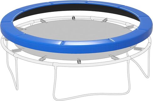 12FT TFor rampoline Safety Pad, Durable Tear-Resistant Material, All-Weather Suitable, Hole-Free for Poles, Vibrant Blue Color in Saudi Arabia