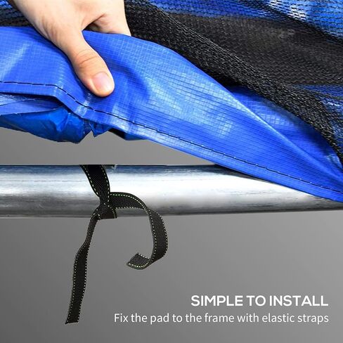 12FT TFor rampoline Safety Pad, Durable Tear-Resistant Material, All-Weather Suitable, Hole-Free for Poles, Vibrant Blue Color in Saudi Arabia