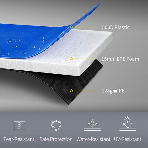 12FT TFor rampoline Safety Pad, Durable Tear-Resistant Material, All-Weather Suitable, Hole-Free for Poles, Vibrant Blue Color in Saudi Arabia