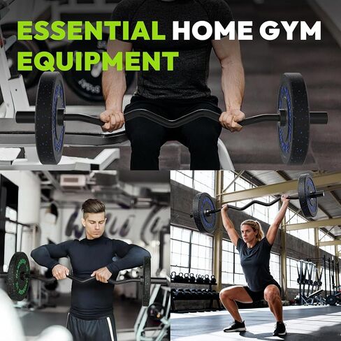 قضيب الحديد Olympic EZ Curl بطول 4 أقدام / 6.2 أقدام لرفع الأثقال، ودفعات الورك، والقرفصاء، والعضلة ذات الرأسين - شريط تجعيد الكروم في صالة الألعاب الرياضية المنزلية لألواح الوزن 2 بوصة، سعة 500 رطل / 700 رطل in Kuwait