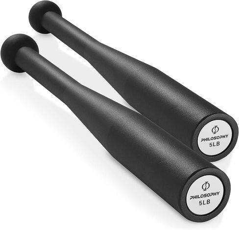 Philosophy Gym Indian Clubs Pair- Weighted Steel Exercise Club Bells Set, Arm Strength Trainer in Kuwait