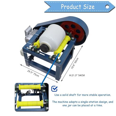 Ball Mill Grinder 550W 220V, 5L Ceramic Jar & Alumina Balls, Horizontal Lab Ball Mill for Wet/Dry Grinding, 800 RPM, Ceramic Glaze, Paint, Mineral, Quartz (Industrial & Laboratory Use) in Saudi Arabia