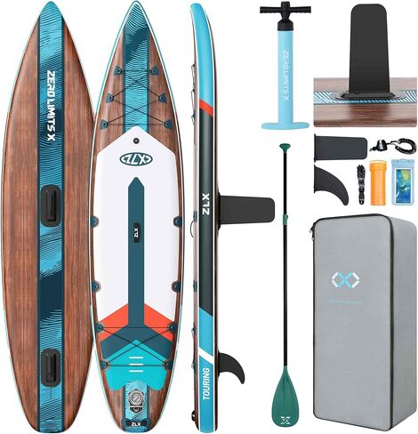 ZLX 11’6 Touring Inflatable Paddle Board | Extract Wide Fast-Tracking SUP for Long-Distance Touring | Stable Stand Up Paddle Board with Seat, Backpack & Accessories for Adults, All Skill Levels in Saudi Arabia