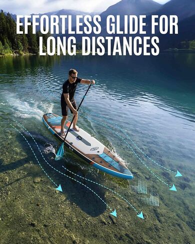 ZLX 11’6 Touring Inflatable Paddle Board | Extract Wide Fast-Tracking SUP for Long-Distance Touring | Stable Stand Up Paddle Board with Seat, Backpack & Accessories for Adults, All Skill Levels in Saudi Arabia