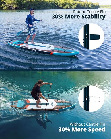 ZLX 11’6 Touring Inflatable Paddle Board | Extract Wide Fast-Tracking SUP for Long-Distance Touring | Stable Stand Up Paddle Board with Seat, Backpack & Accessories for Adults, All Skill Levels in Saudi Arabia