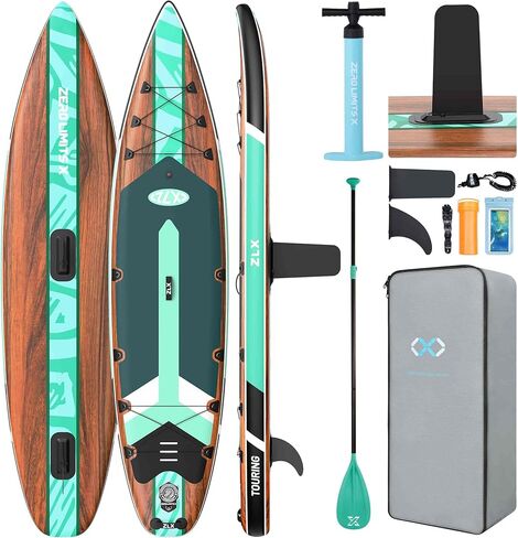 ZLX 11’6 Touring Inflatable Paddle Board | Extract Wide Fast-Tracking SUP for Long-Distance Touring | Stable Stand Up Paddle Board with Seat, Backpack & Accessories for Adults, All Skill Levels in Saudi Arabia